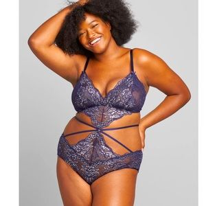 Lane Bryant Silver Lace Playsuit Lingerie BNWT